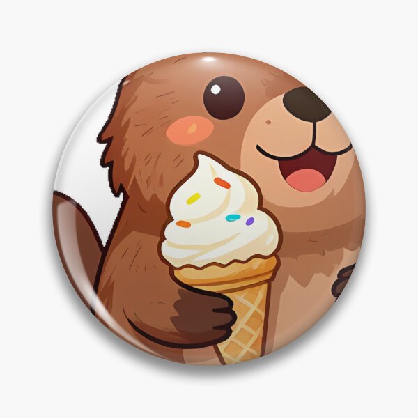 Item preview, Cute Beaver with Ice Cream Cone designed and sold by pumsquare.