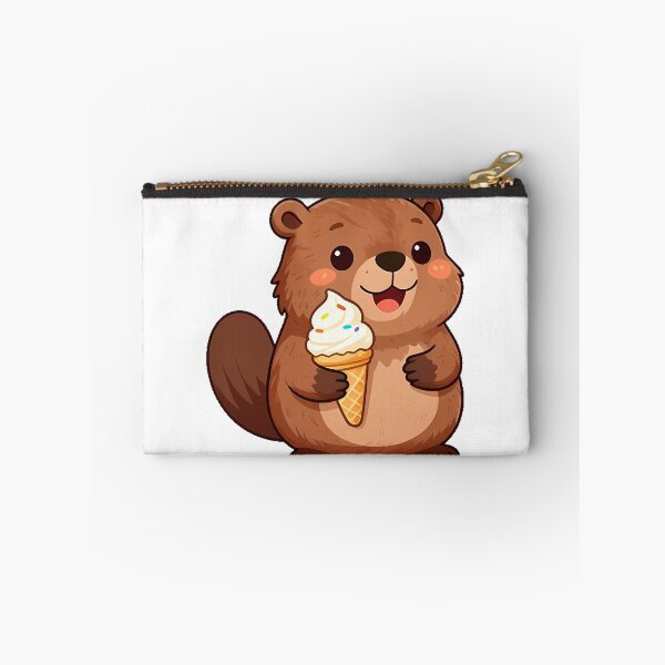Item preview, Cute Beaver with Ice Cream Cone designed and sold by pumsquare.