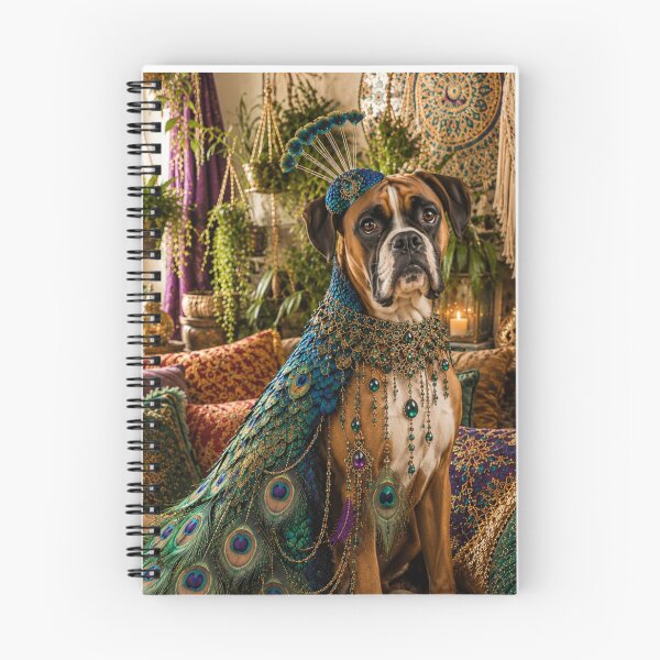 Item preview, Regal Peacock Boxer Dog - Boho Jeweled Costume Portrait designed and sold by Extremeallie.