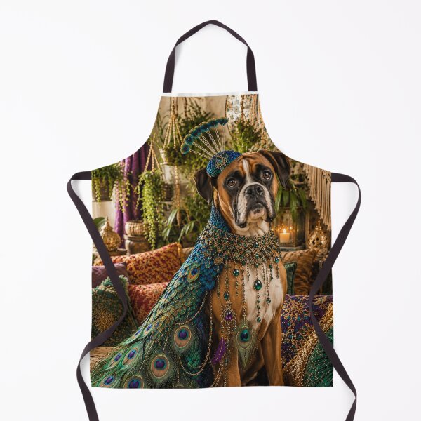 Item preview, Regal Peacock Boxer Dog - Boho Jeweled Costume Portrait designed and sold by Extremeallie.