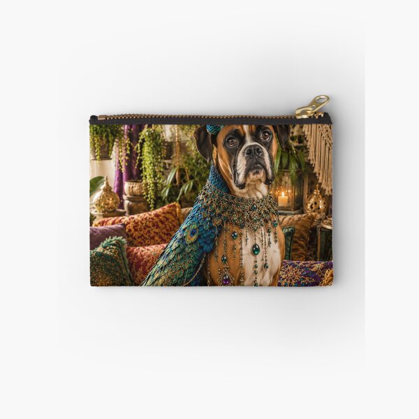 Item preview, Regal Peacock Boxer Dog - Boho Jeweled Costume Portrait designed and sold by Extremeallie.