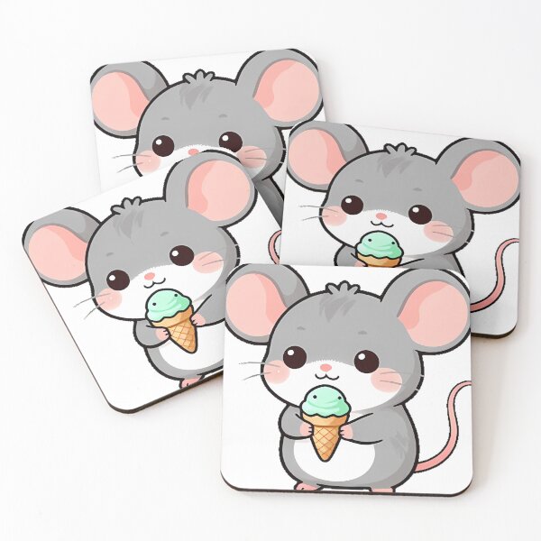 Item preview, Cute Mouse with Mini Ice Cream Cone designed and sold by pumsquare.
