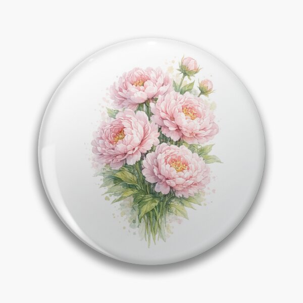 Item preview, Watercolor style peonies bouquet  designed and sold by lafataviola.