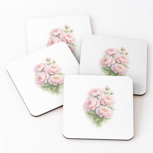 Item preview, Watercolor style peonies bouquet  designed and sold by lafataviola.