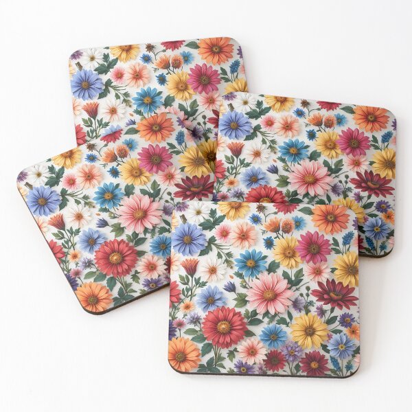 Item preview, fabric design with colorful flowers designed and sold by karlosss.
