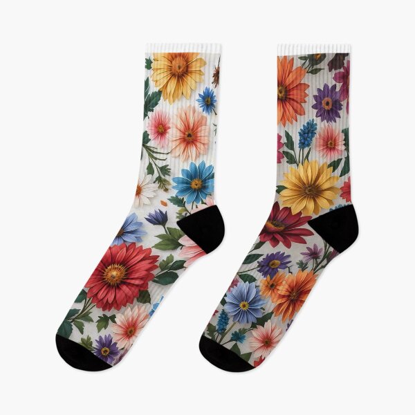 Item preview, fabric design with colorful flowers designed and sold by karlosss.