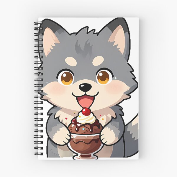 Item preview, Cute Wolf Pup with Ice Cream Sundae designed and sold by pumsquare.