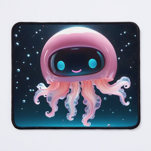Item preview, Futuristic Robot Jellyfish Neon Space Fluid Art designed and sold by CuteSlothWorld.