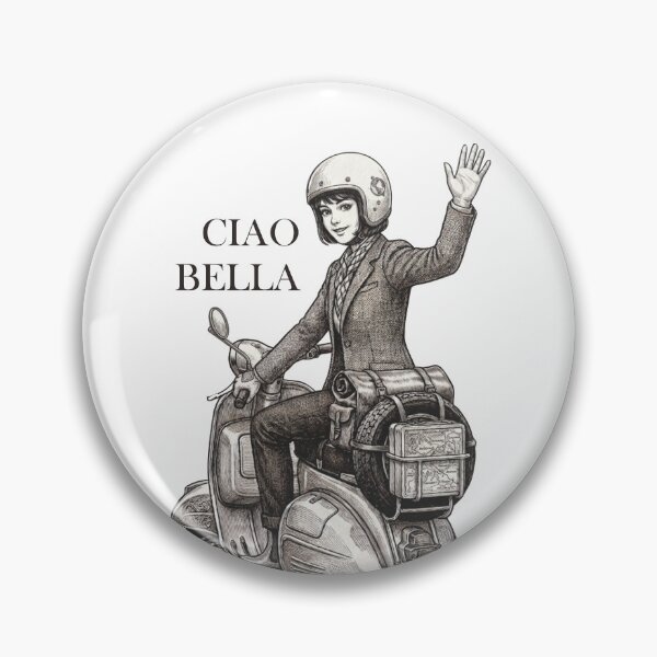Item preview, Ciao Bella Vintage Scooter Girl - Retro Italian Moped Touring designed and sold by evrankart.