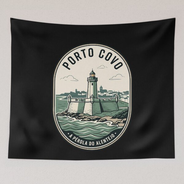 Item preview, Porto Covo Portugal Vintage Travel Emblem Lighthouse designed and sold by k3rstman1.
