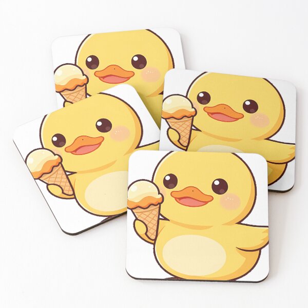 Item preview, Cute Duck with Ice Cream Cone designed and sold by pumsquare.