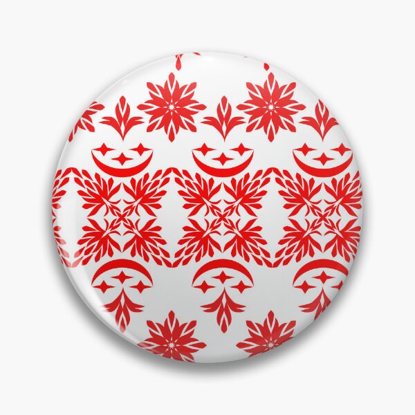 Item preview, Modern Red Geometric Floral Ornament Border Pattern designed and sold by Ei-Ei.