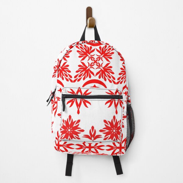 Item preview, Modern Red Geometric Floral Ornament Border Pattern designed and sold by Ei-Ei.