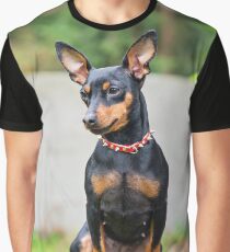 Outdoor portrait of a miniature pinscher dog Graphic T-Shirt