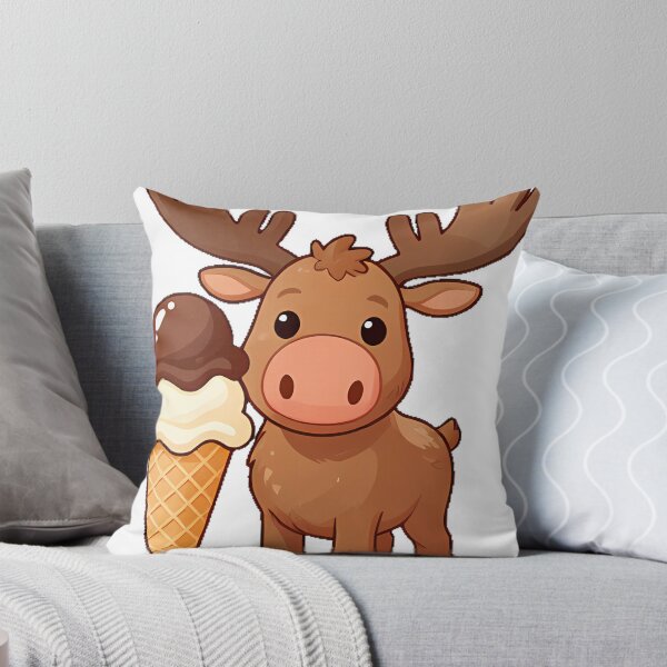 Item preview, Cute Moose with Ice Cream Cone designed and sold by pumsquare.