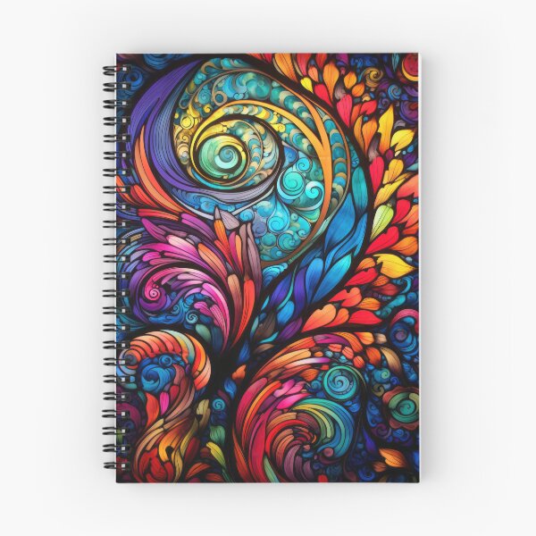 Item preview, Abstract Psychedelic Swirls Stained Glass Art designed and sold by pinkal.