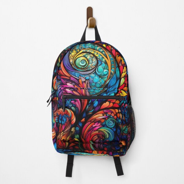 Item preview, Abstract Psychedelic Swirls Stained Glass Art designed and sold by pinkal.