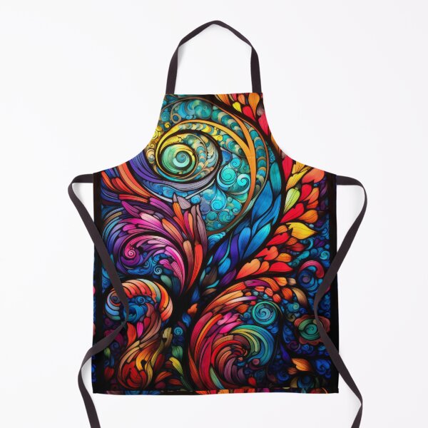 Item preview, Abstract Psychedelic Swirls Stained Glass Art designed and sold by pinkal.