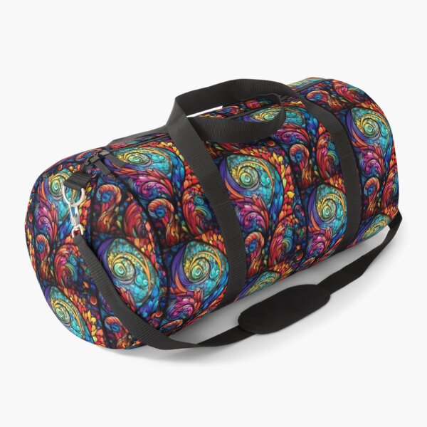 Item preview, Abstract Psychedelic Swirls Stained Glass Art designed and sold by pinkal.