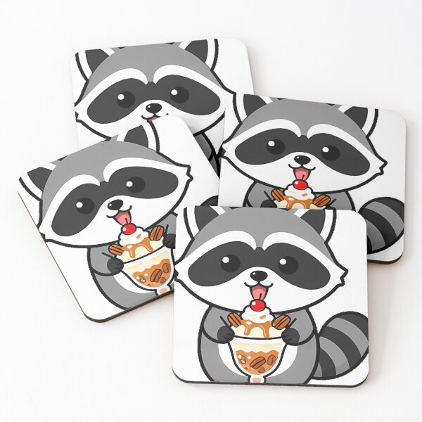 Item preview, Cute Raccoon with Ice Cream Sundae designed and sold by pumsquare.