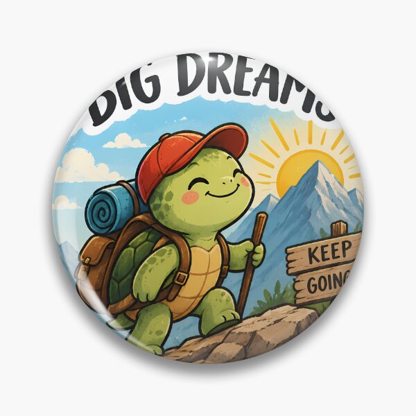 Item preview, Small Steps Big Dreams Turtle Sticker | Cute Motivational Hiking Turtle | Keep Going Aesthetic Decal designed and sold by GenZStickerHub1.