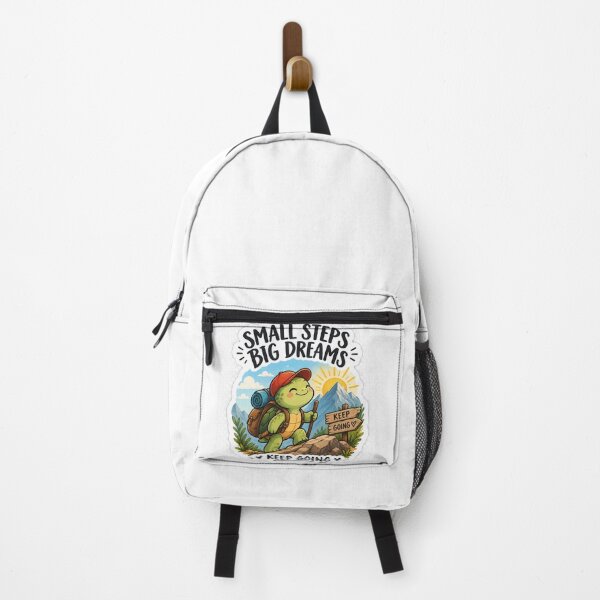 Item preview, Small Steps Big Dreams Turtle Sticker | Cute Motivational Hiking Turtle | Keep Going Aesthetic Decal designed and sold by GenZStickerHub1.