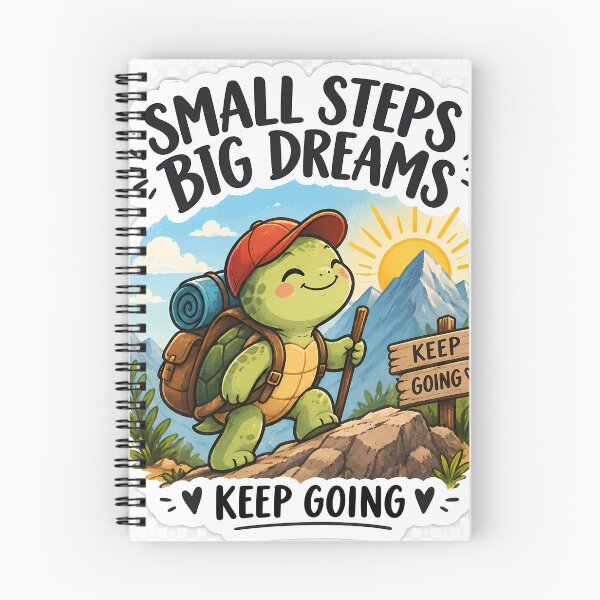 Item preview, Small Steps Big Dreams Turtle Sticker | Cute Motivational Hiking Turtle | Keep Going Aesthetic Decal designed and sold by GenZStickerHub1.
