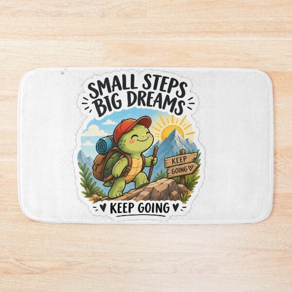 Item preview, Small Steps Big Dreams Turtle Sticker | Cute Motivational Hiking Turtle | Keep Going Aesthetic Decal designed and sold by GenZStickerHub1.