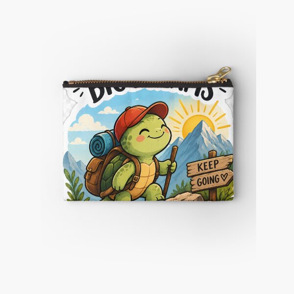 Item preview, Small Steps Big Dreams Turtle Sticker | Cute Motivational Hiking Turtle | Keep Going Aesthetic Decal designed and sold by GenZStickerHub1.