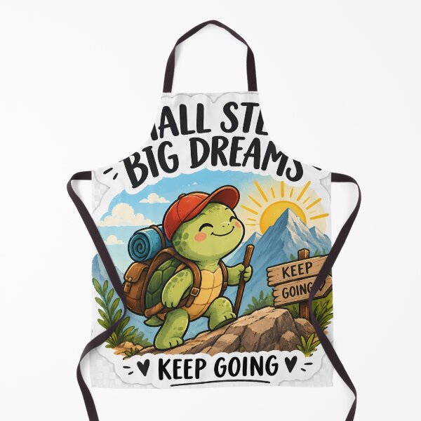 Item preview, Small Steps Big Dreams Turtle Sticker | Cute Motivational Hiking Turtle | Keep Going Aesthetic Decal designed and sold by GenZStickerHub1.