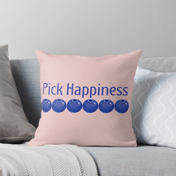 Item preview, Pick Happiness Blueberries | Cute Blueberry Typography Design designed and sold by Rush2Buy.