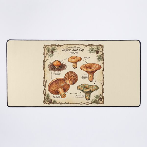 Item preview, Saffron Milk Cap Lactarius Deliciosus Life Cycle Illustration designed and sold by IdeaSmith.