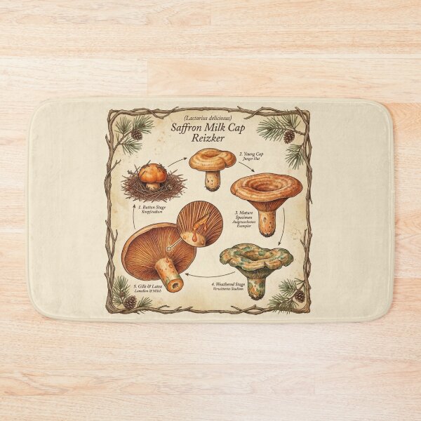 Item preview, Saffron Milk Cap Lactarius Deliciosus Life Cycle Illustration designed and sold by IdeaSmith.