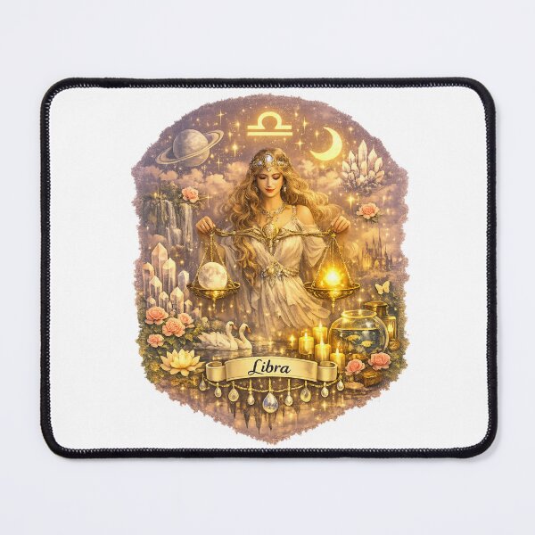 Item preview, Dreamcore Libra Zodiac Art – Celestial Balance Fantasy Illustration designed and sold by Shadowframe Studios.