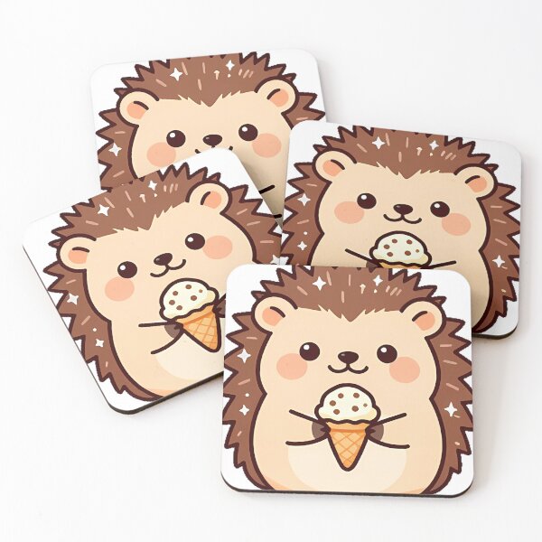 Item preview, Cute Hedgehog with Ice Cream Cone designed and sold by pumsquare.