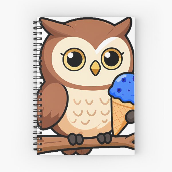 Item preview, Cute Owl with Ice Cream Cone designed and sold by pumsquare.