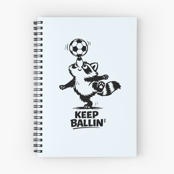 Item preview, KEEP BALLIN' • Cute Funny Raccoon Balancing Soccer Ball Meme designed and sold by CreativeArtistL.