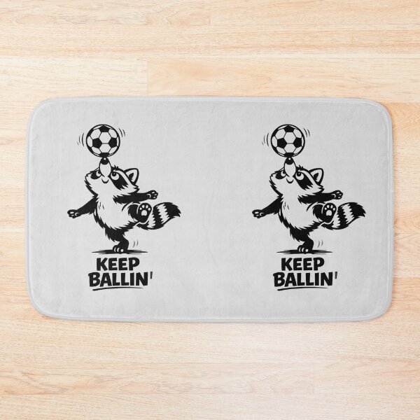 Item preview, KEEP BALLIN' • Cute Funny Raccoon Balancing Soccer Ball Meme designed and sold by CreativeArtistL.