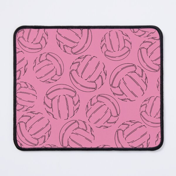 Item preview, Volleyballs line art sketch pattern - black on pink designed and sold by katzdzynes.