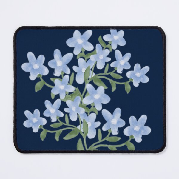 Item preview, Delicate Periwinkle Blue Floral Cluster on Navy Blue designed and sold by Jyoti-Quotes.