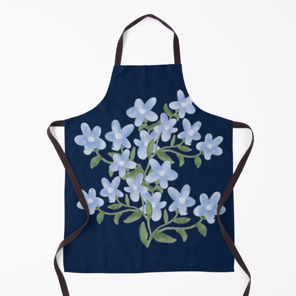 Item preview, Delicate Periwinkle Blue Floral Cluster on Navy Blue designed and sold by Jyoti-Quotes.