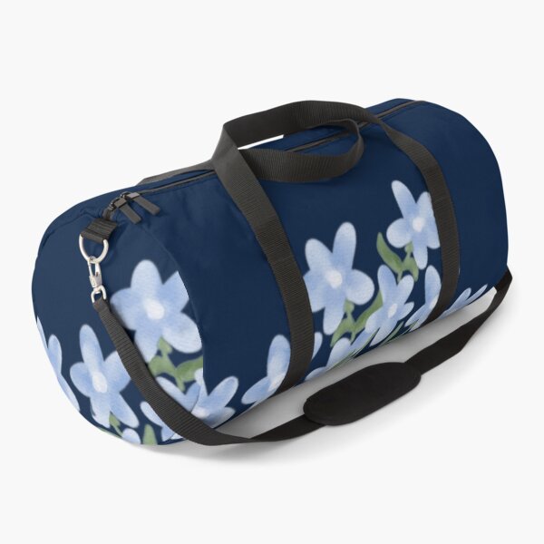 Item preview, Delicate Periwinkle Blue Floral Cluster on Navy Blue designed and sold by Jyoti-Quotes.