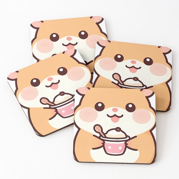 Item preview, Cute Hamster with Mini Ice Cream designed and sold by pumsquare.