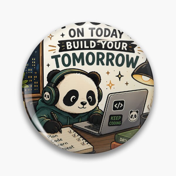 Item preview, Coding Panda Sticker | Focus on Today Build Your Tomorrow | Programmer Motivation Laptop Sticker designed and sold by GenZStickerHub1.