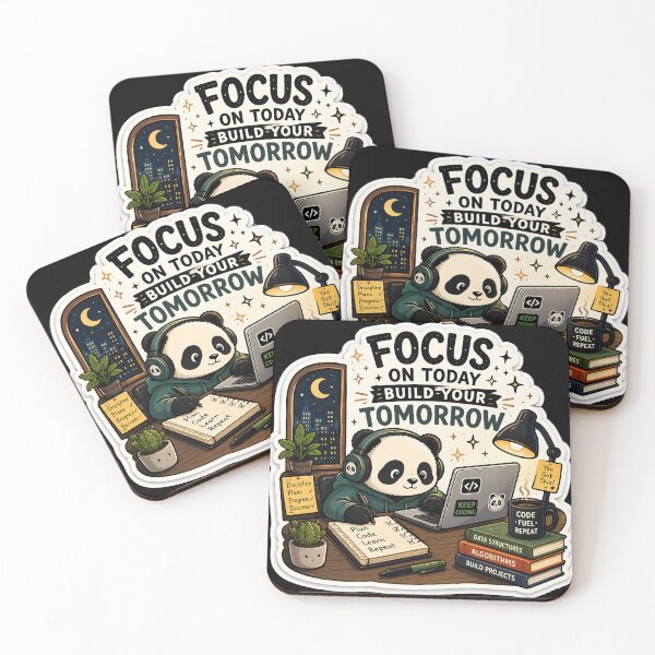 Item preview, Coding Panda Sticker | Focus on Today Build Your Tomorrow | Programmer Motivation Laptop Sticker designed and sold by GenZStickerHub1.