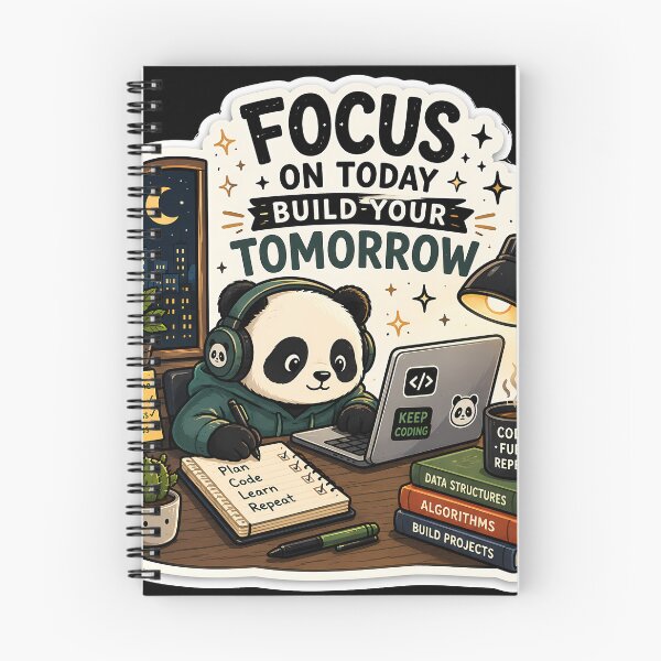 Item preview, Coding Panda Sticker | Focus on Today Build Your Tomorrow | Programmer Motivation Laptop Sticker designed and sold by GenZStickerHub1.