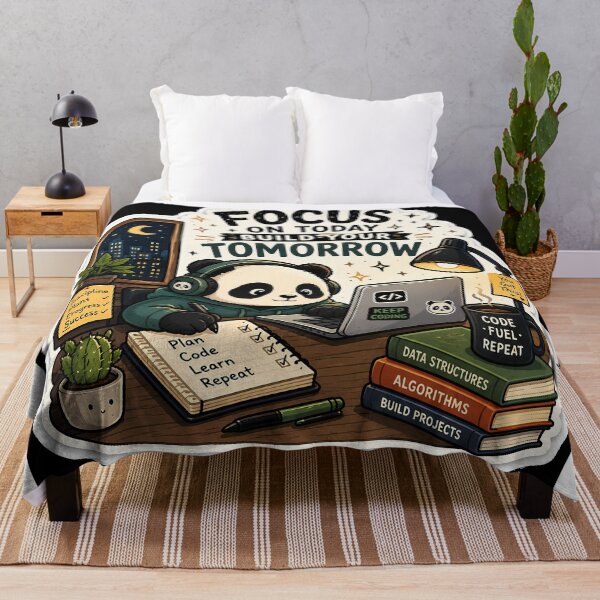 Item preview, Coding Panda Sticker | Focus on Today Build Your Tomorrow | Programmer Motivation Laptop Sticker designed and sold by GenZStickerHub1.