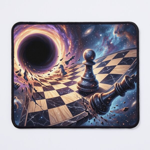 Item preview, A black hole eating chess board and pieces designed and sold by AstroPal28.