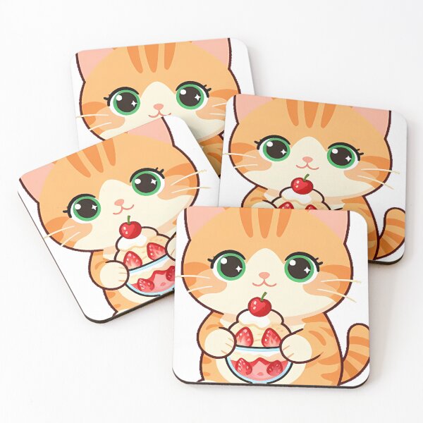 Item preview, Cute Kitten with Ice Cream Sundae designed and sold by pumsquare.