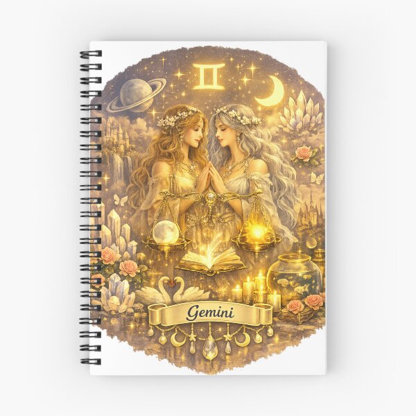 Item preview, Dreamcore Gemini Zodiac Art – Celestial Twin Fantasy Illustration designed and sold by Shadowframe Studios.